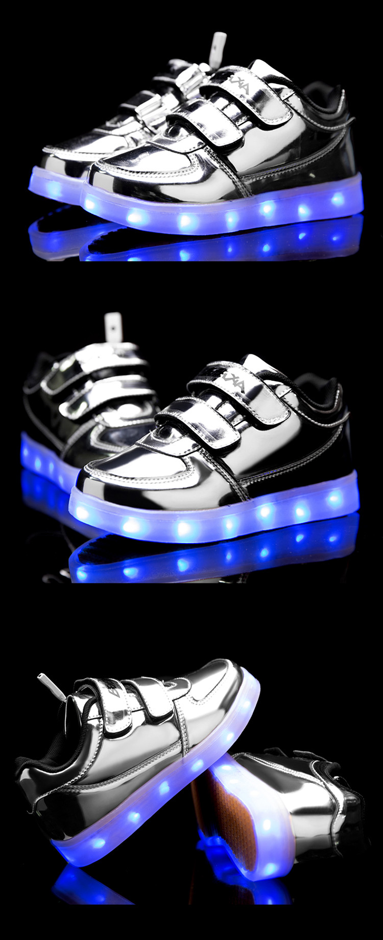 春儿童亮灯鞋LED充电发光童鞋七彩夜光男童鞋女童闪光运动鞋