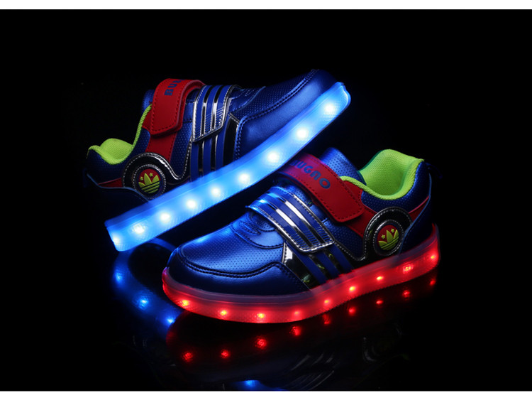 儿童充电USB发光鞋男童LED带亮灯鞋女童夜光灯荧光闪光灯运动童鞋
