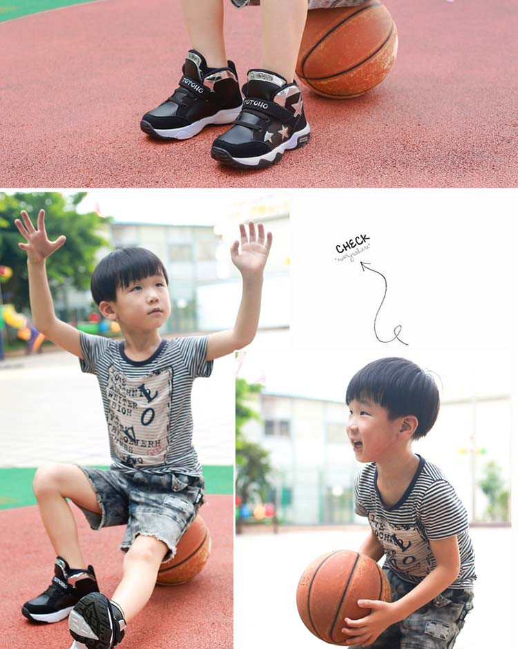 童鞋 儿童篮球鞋青少年男童运动鞋高帮中大童防滑运动鞋