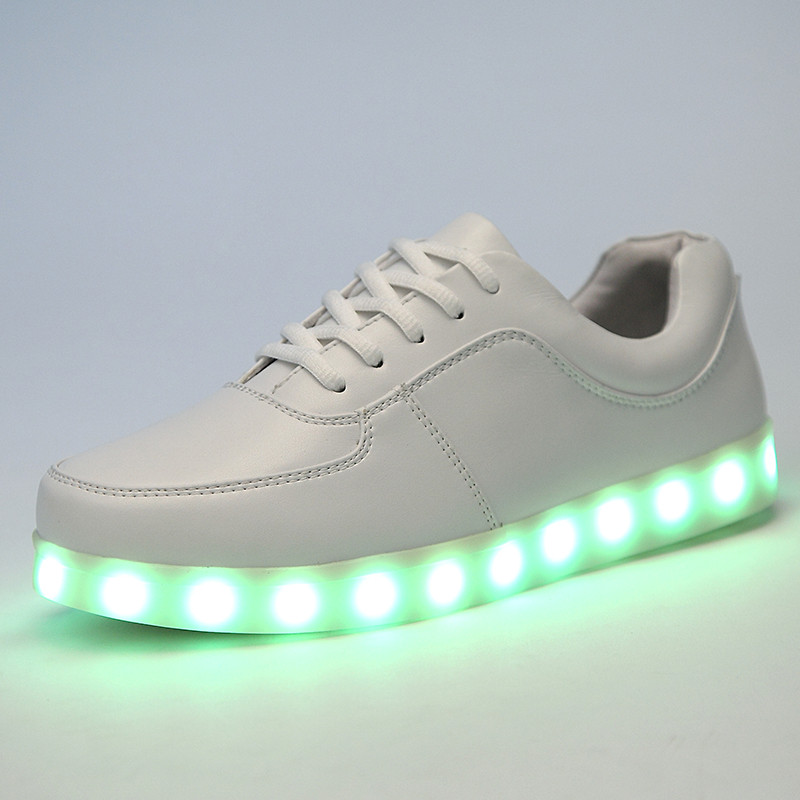 USB 七色彩LED发光鞋荧光鞋夜光鞋板鞋球鞋情侣休闲真皮男女单鞋