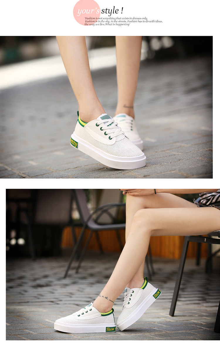 新款韩版透气网面小白鞋明星同款跑步鞋耐磨厚底运动休闲女鞋