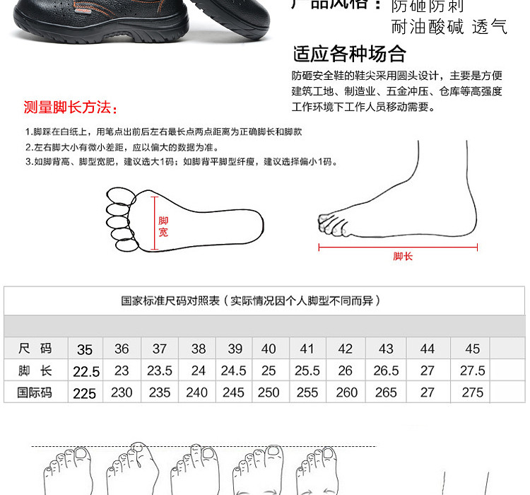 真皮劳保鞋防护包钢头皮鞋透气耐磨防滑鞋底防刺头层牛皮