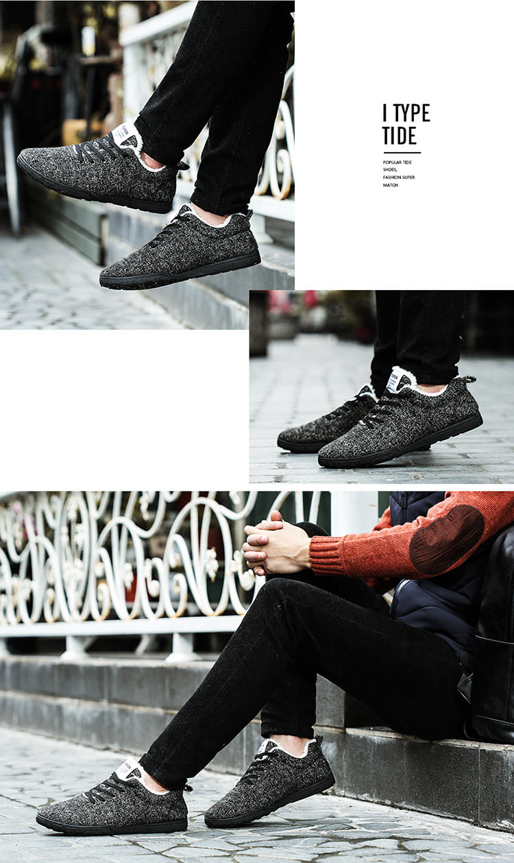 冬季新款韩版休闲鞋保暖棉鞋男士防滑加绒男鞋