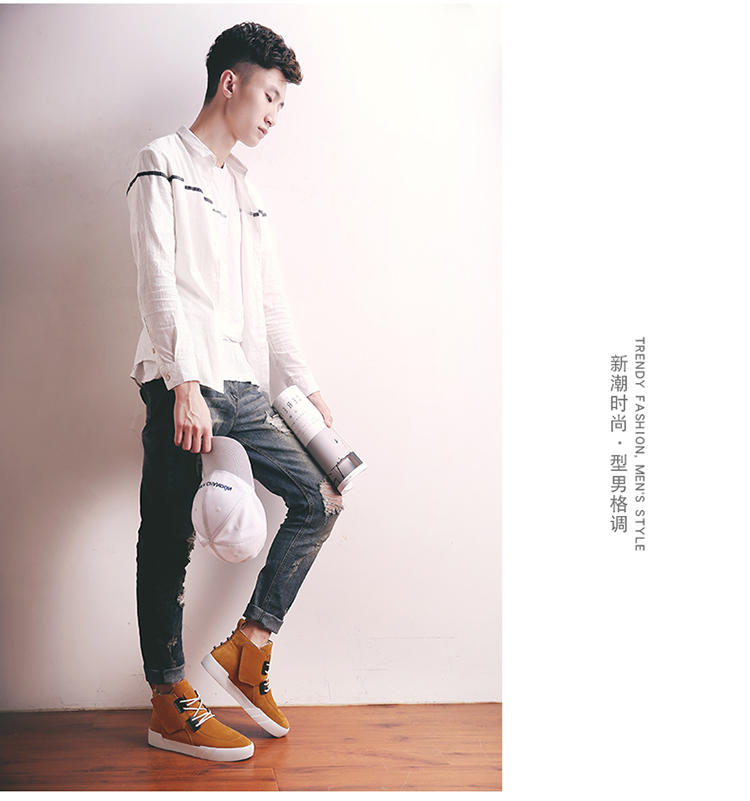 男士棉鞋加绒保暖高帮板鞋新款韩版冬季