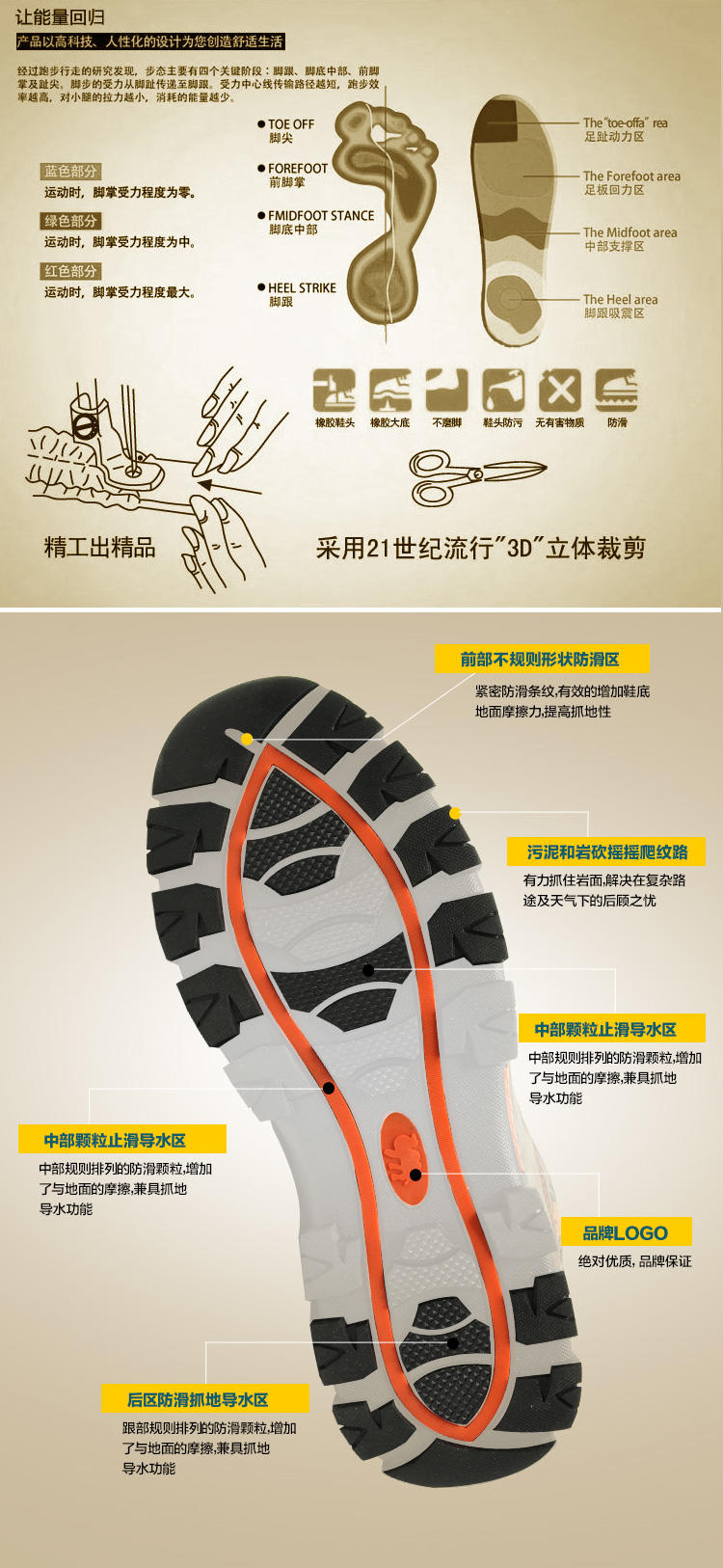 秋冬品牌登山鞋男鞋户外鞋防滑徒步鞋运动鞋男保暖加绒棉鞋旅游鞋