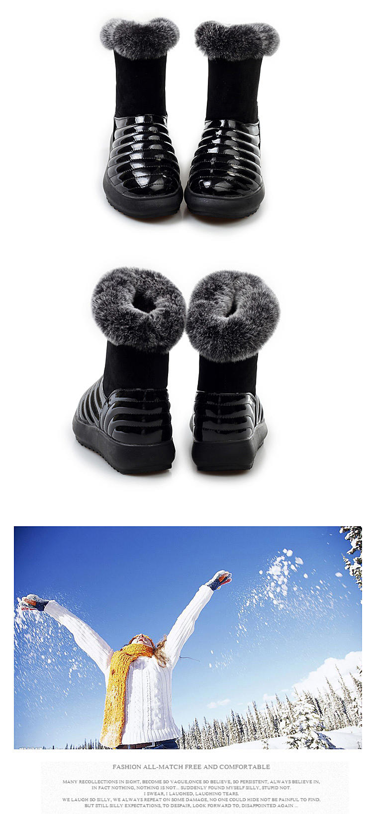 2017冬季真皮防水雪地靴厚底加绒棉鞋套筒防滑保暖中筒靴子女冬靴