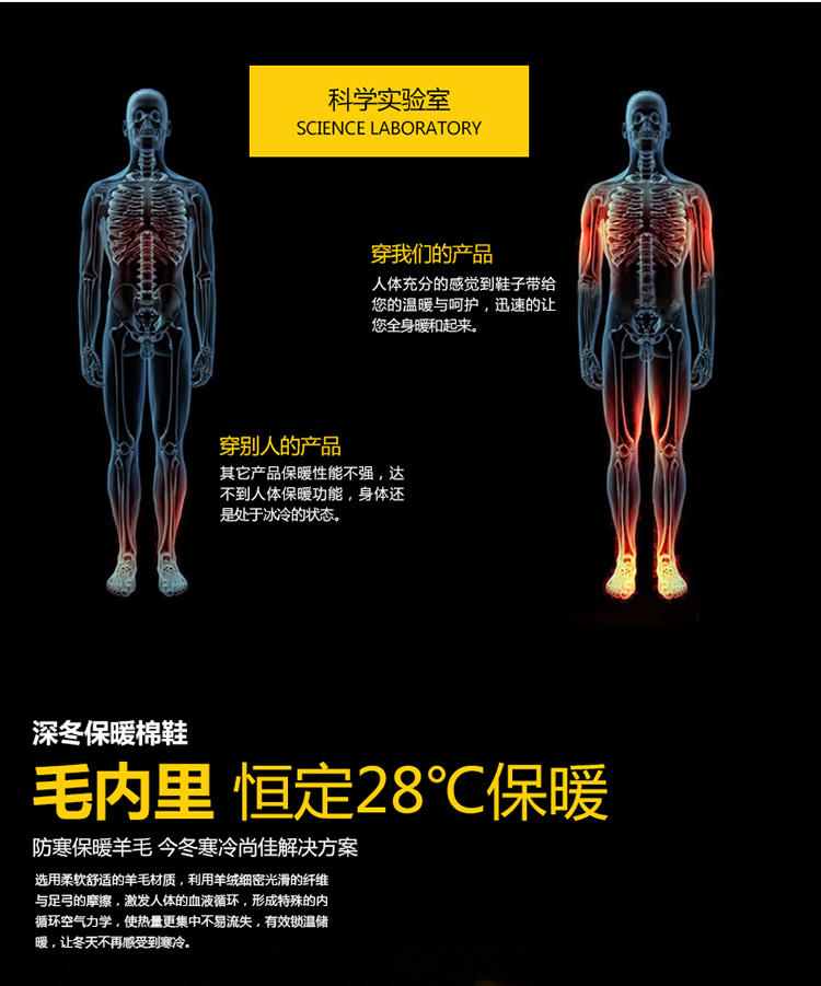 2017冬季棉鞋男保暖真皮圆头套脚加绒加厚防滑男士休闲皮鞋