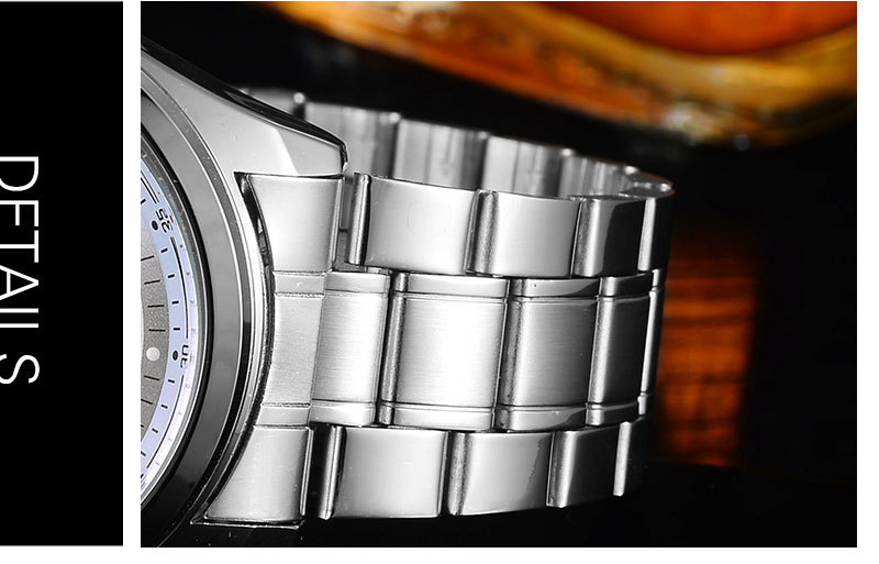 光动手表 男士钢带超薄爆款礼品休闲石英手表