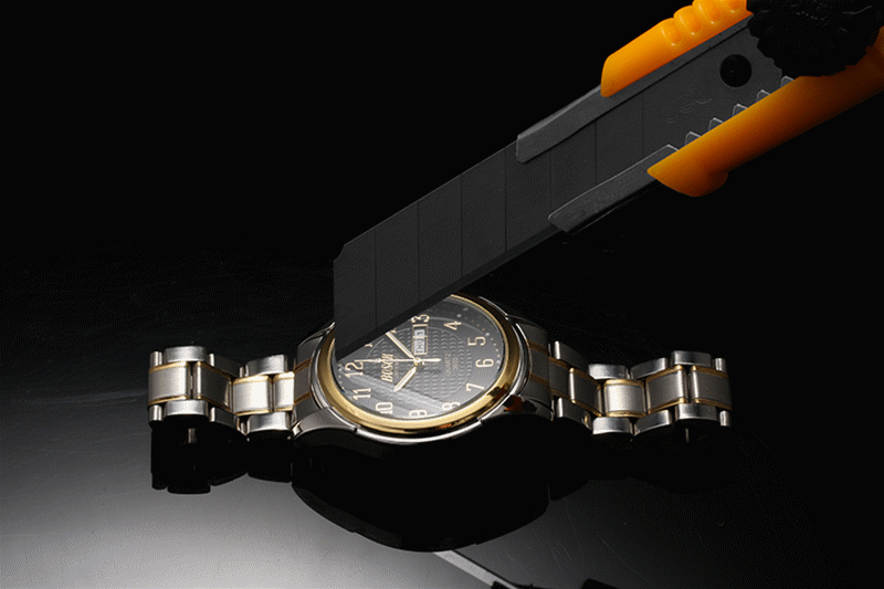 钢带镀金男士双日历大数字石英手表 夜光复古手表