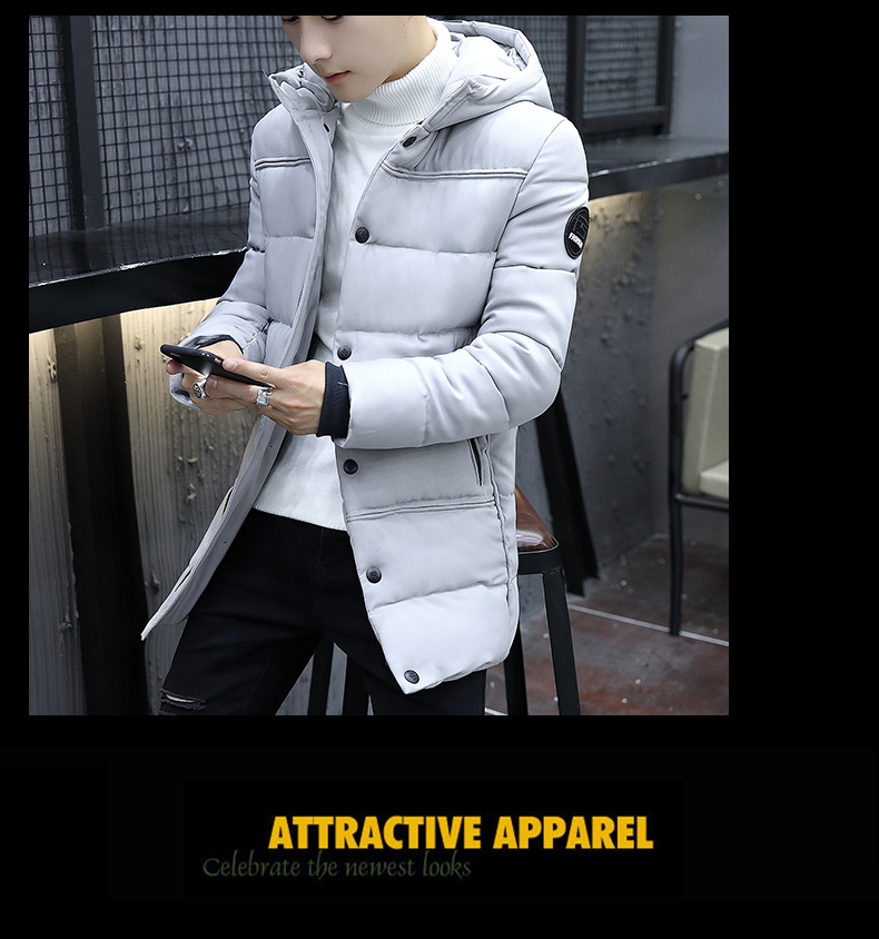 棉衣百搭气质修身显瘦韩版长袖中长款纽扣连帽街头2017年冬季
