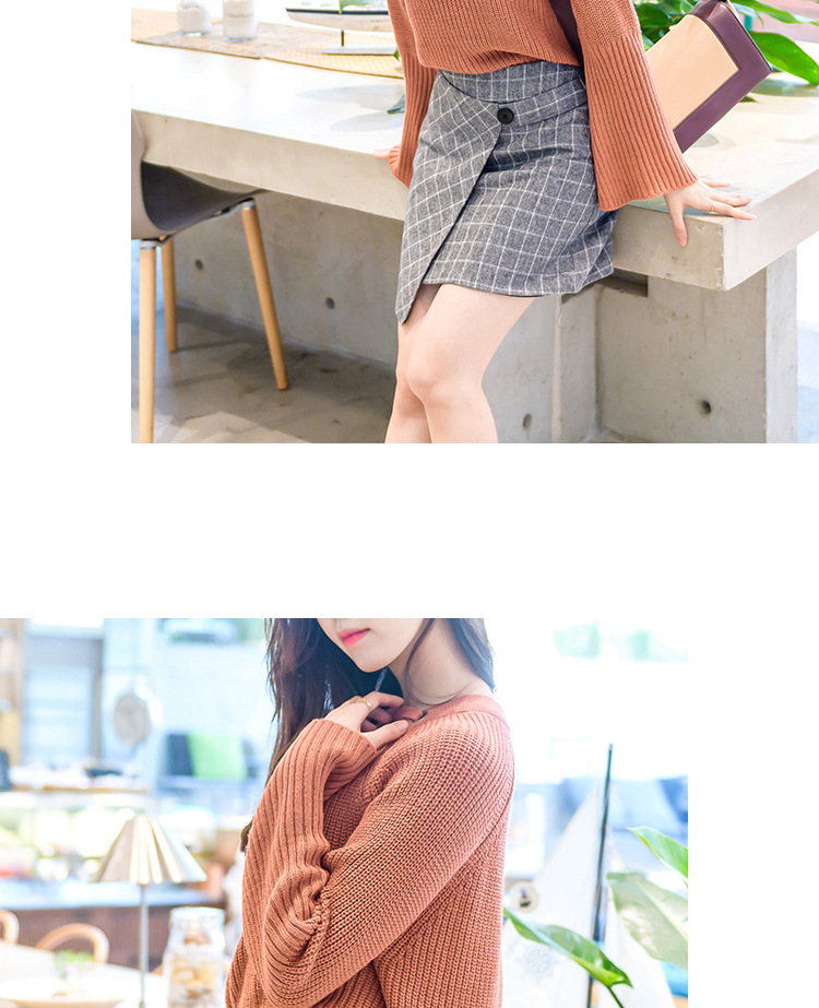  实拍2017秋冬装新款韩版修身格纹半身裙不规则百搭包臀裙