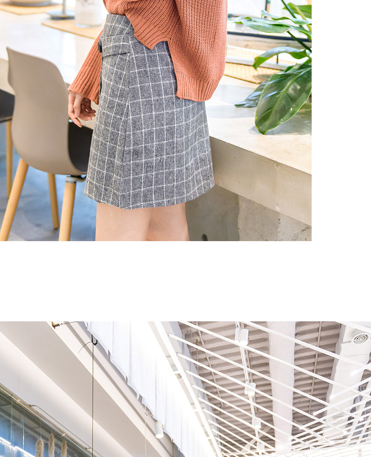  实拍2017秋冬装新款韩版修身格纹半身裙不规则百搭包臀裙