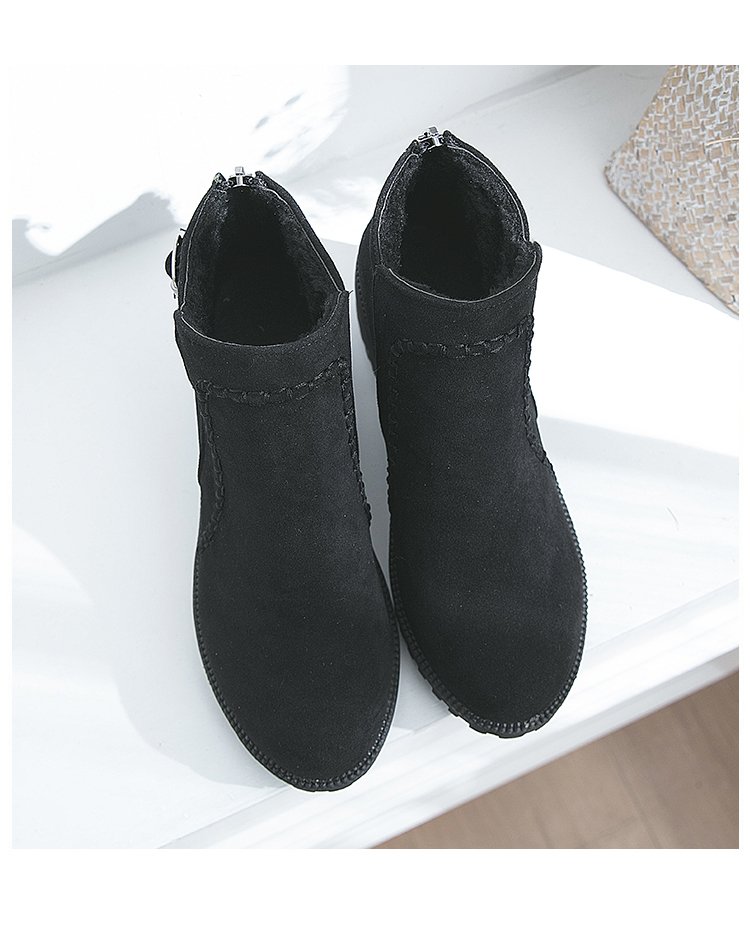 韩版秋冬上新欧美经典款马丁靴低跟女皮靴皮带扣后拉链低筒靴