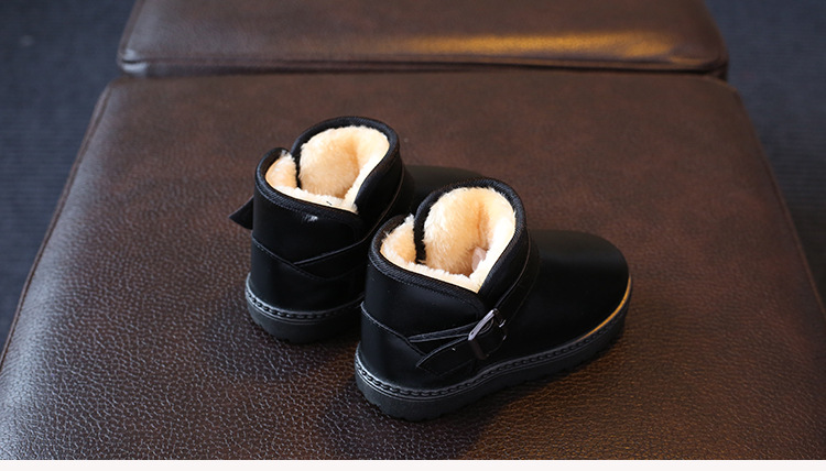 2017冬款加绒童鞋儿童防水雪地靴男童女童防滑保暖童鞋中小童棉鞋