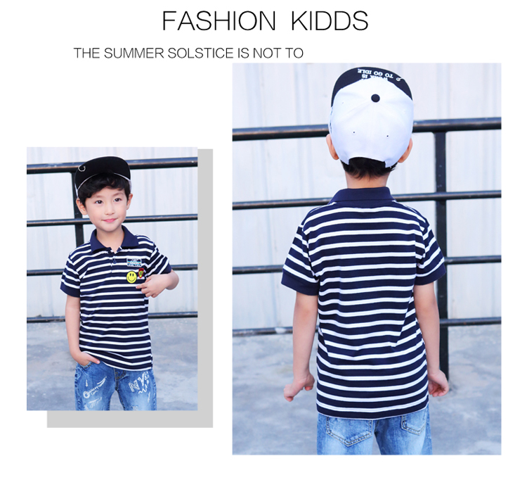 男童夏季短袖T恤童装韩版上衣2018新款中小童翻领半袖