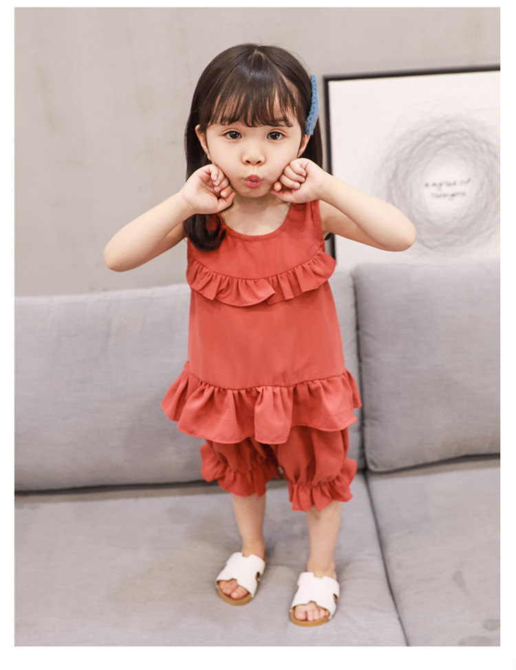 女童洋气套装1-3岁韩版潮衣女宝宝雪纺背心儿童两件套4中小童装夏