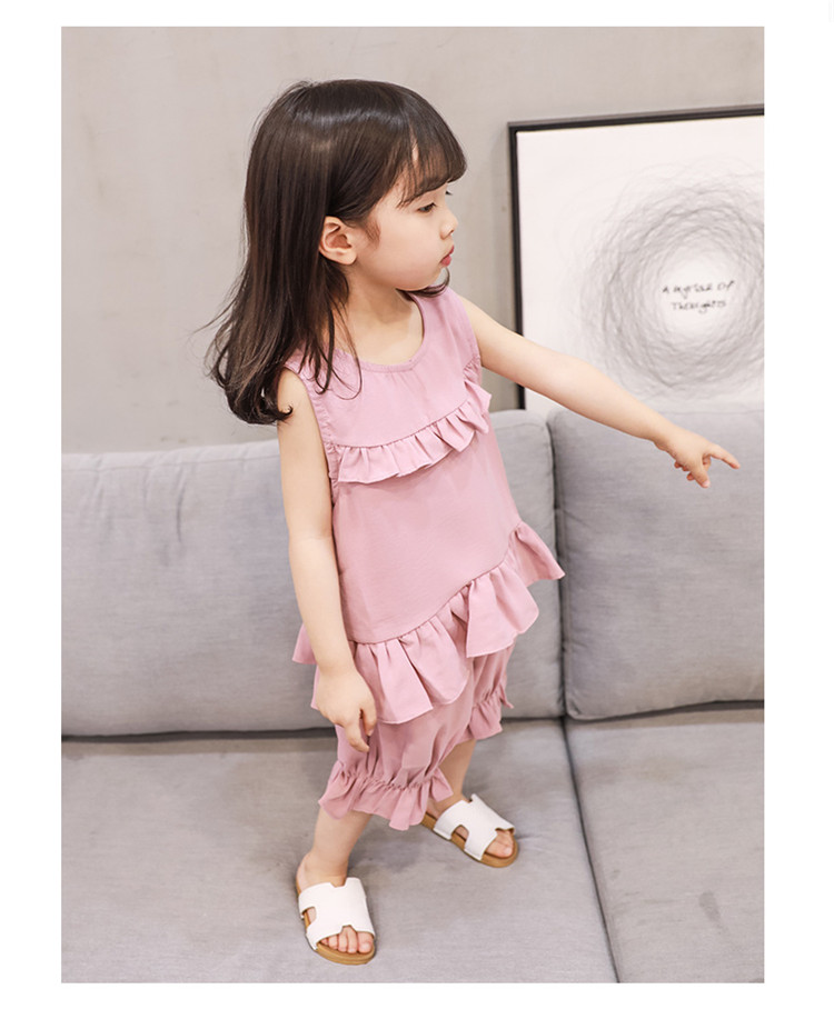 女童洋气套装1-3岁韩版潮衣女宝宝雪纺背心儿童两件套4中小童装夏