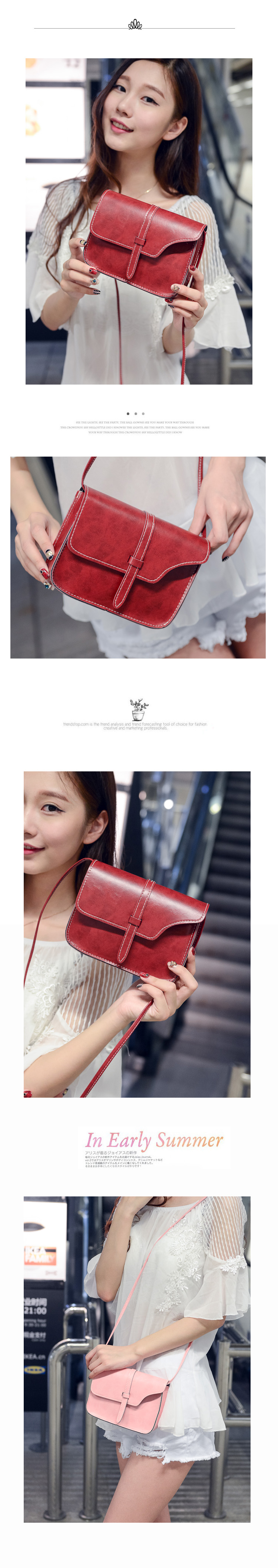 新款韩版糖果色皮带扣单肩斜跨女小方包包