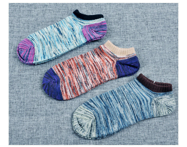 南极人袜子男士春夏低帮浅口日系粗线船袜棉袜5双装  DW484