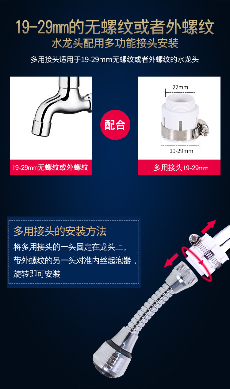 清清美 水龙头防溅头嘴延伸过滤器C1609