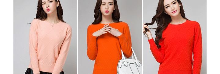 2015小川家的毛衣新款圆领貂绒毛衣套头女貂绒衫针织衫修身打底衫