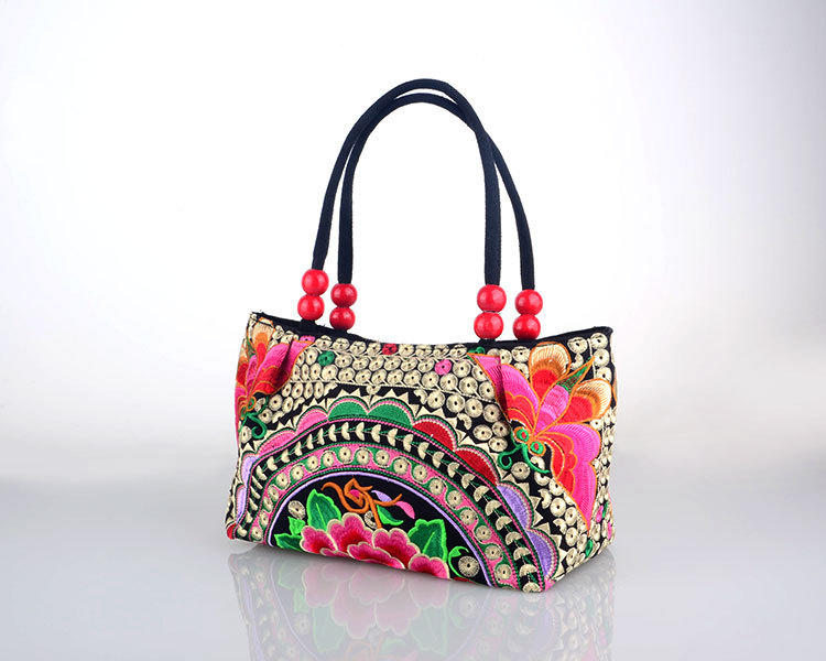 隆林民族特色女款刺绣手提包