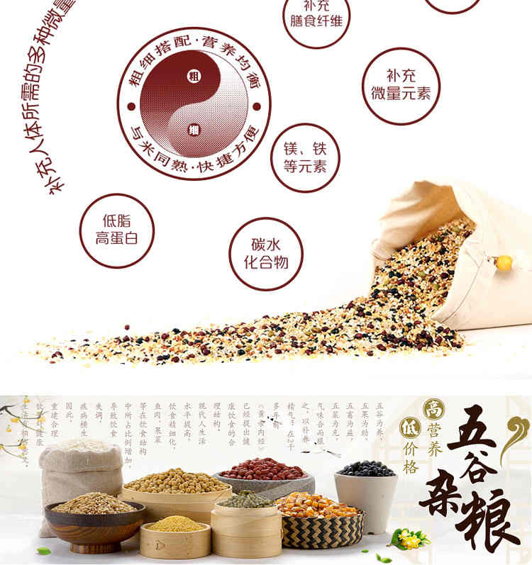 鹤香米业-开荒队-五谷杂粮礼盒包含燕麦米小米高梁米玉米渣荞麦米