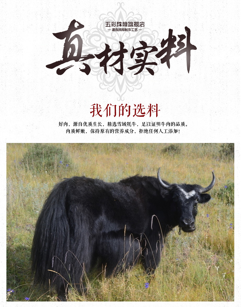 西藏特产 五彩珠峰 牦牛肉葱香片98g