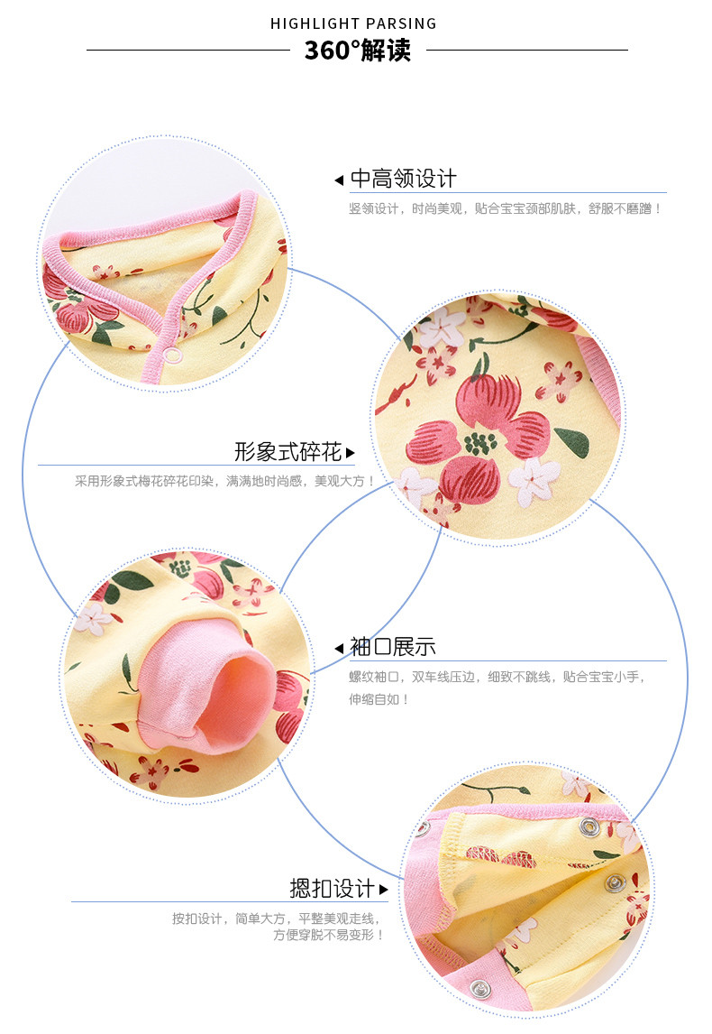 旺贝特  婴儿连体衣春新生儿衣服6-12个月宝宝哈衣 W02-531款