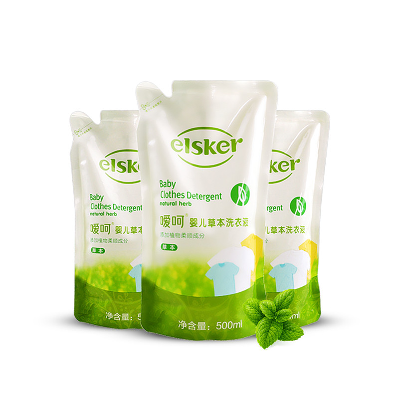 嗳呵/ELSKER 婴儿草本洗衣液500ml*3袋