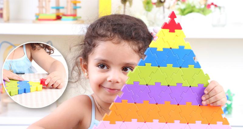 Onshine新品 早教益智玩具三角形 拼插拼装儿童手工diy积木