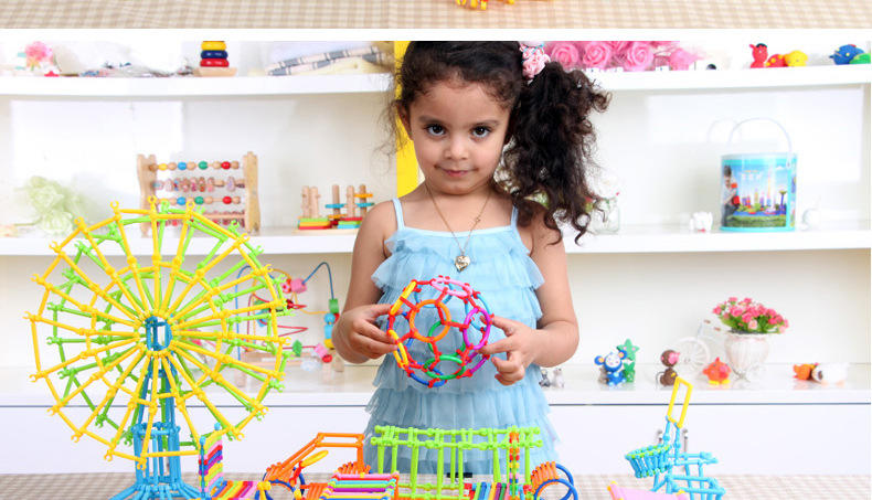 正品Onshine聪明棒塑料800片拼插 儿童益智玩具积木 创意玩具