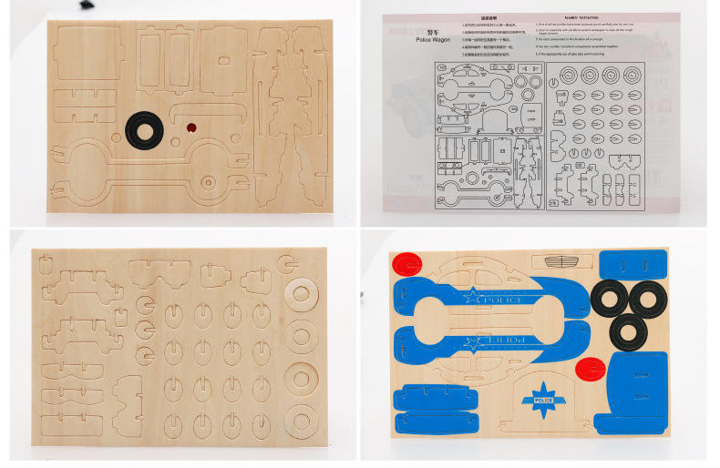 热销木丸子3D立体拼图儿童玩具木制积木益智早教玩具