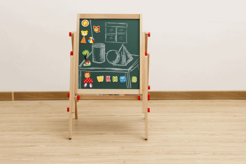木丸子精品工艺支架式升降磁性双面超大画板儿童学习益智玩具