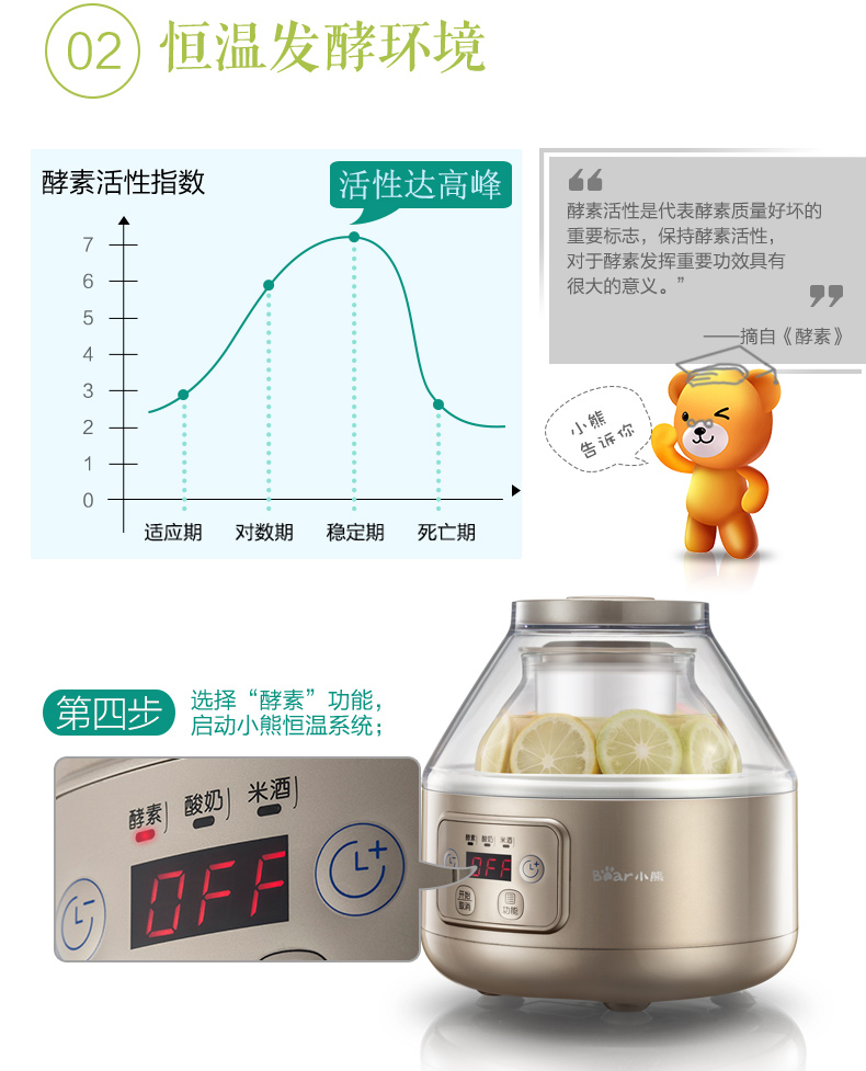 Bear/小熊 SNJ-A20T1酵素机米酒机自制酸奶机家用全自动