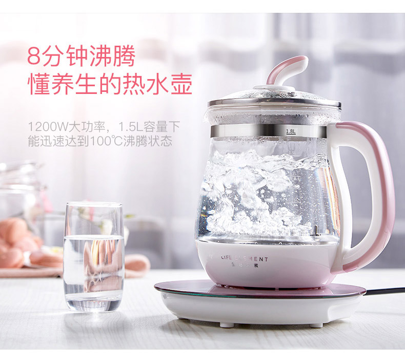 生活元素 养生壶全自动多功能煎药壶玻璃花茶壶煮茶器电热水壶D181