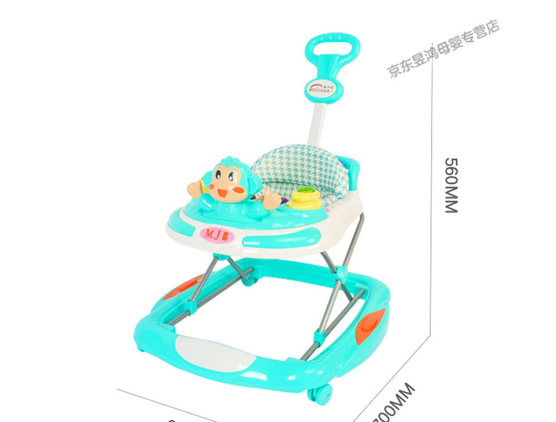 美加宝婴儿学步车 多功能防侧翻 带音乐餐盘可折叠调节高度 6-18个月 标准版-手推车930