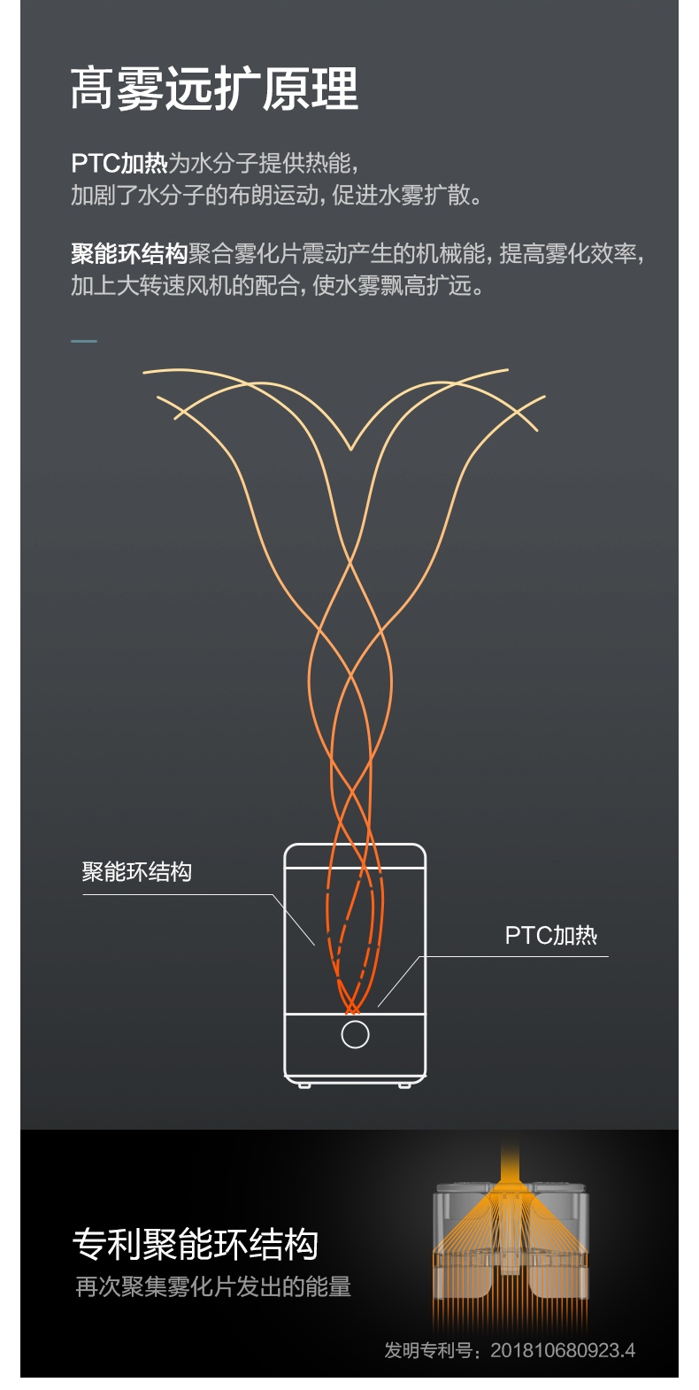 Bear/小熊 JSQ-C40L1上加水加湿器家用静音卧室大容量办公室