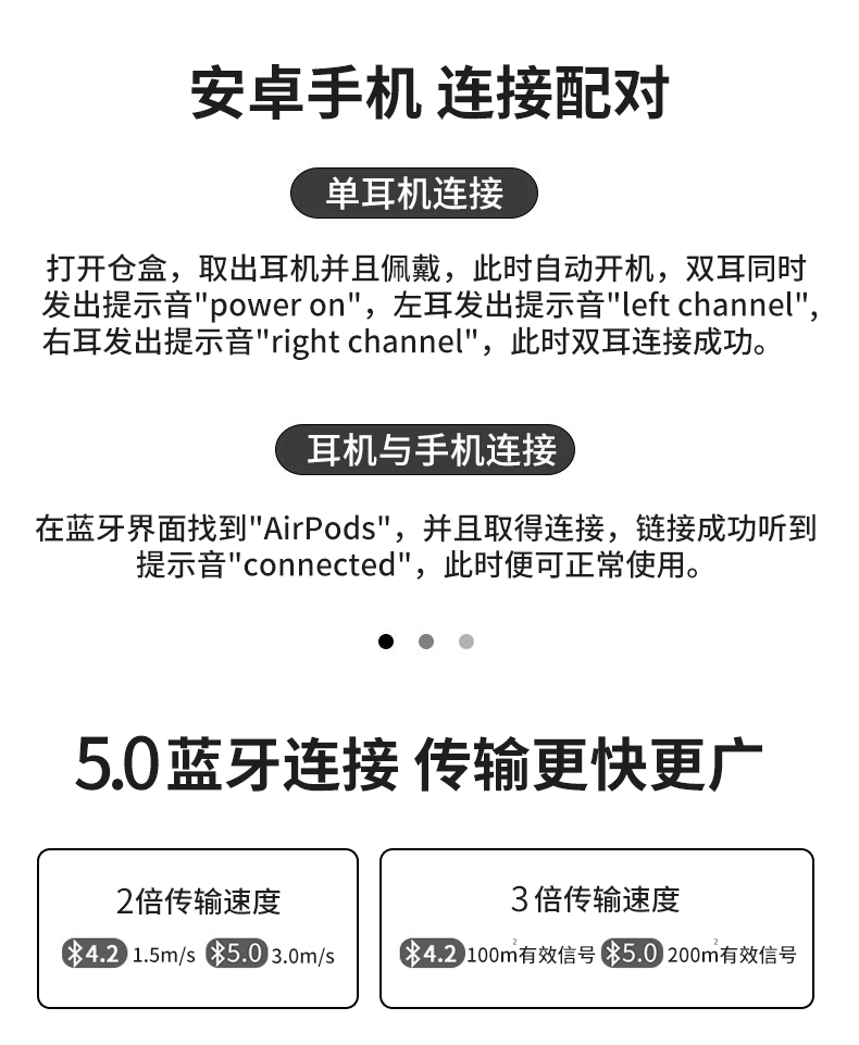 欧雷特/OVEVOX-AI无线蓝牙耳机迷你小型运动跑步双耳一对入耳耳塞式超长待机适用于苹果安卓