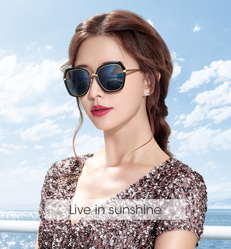 海伦凯勒新款潮墨镜明星同款偏光驾驶镜时尚大框太阳镜女H8721