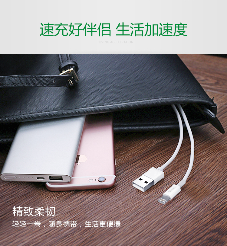 公牛（BULL）苹果数据线J710认证芯片USB充电器线适用苹果手机iPhoneX/XS MAS/X