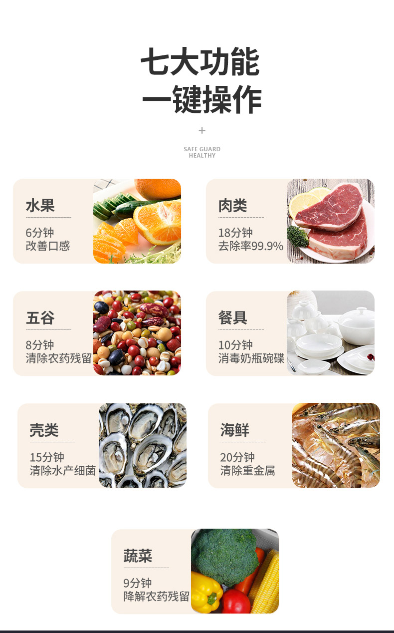 【领券立减100元】亚摩斯/AMOS 果蔬清洗机器食材净化机多功能果蔬清洗机AS-FV09C