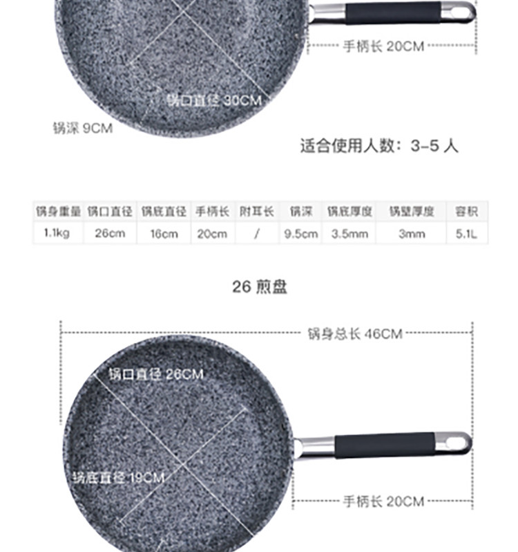 三禾（SANHO）锅具套装组合麦饭石三件套不粘锅炒锅煎锅汤锅无烟电磁炉通用T608