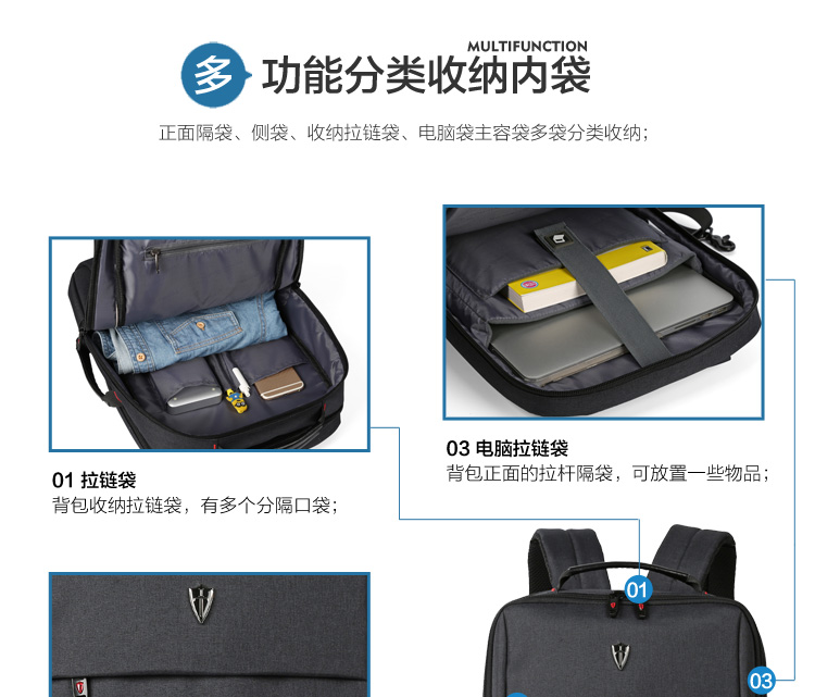 维多利亚旅行者VICTORIATOURIST双肩包商务笔记本电脑包时尚休闲双肩背包V6088