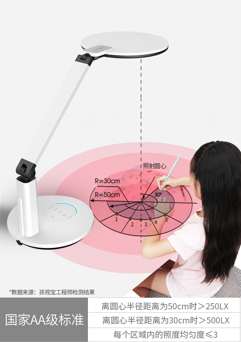 孩视宝护眼台灯国AA级儿童书桌小学生学习阅读写字护眼灯VL225A