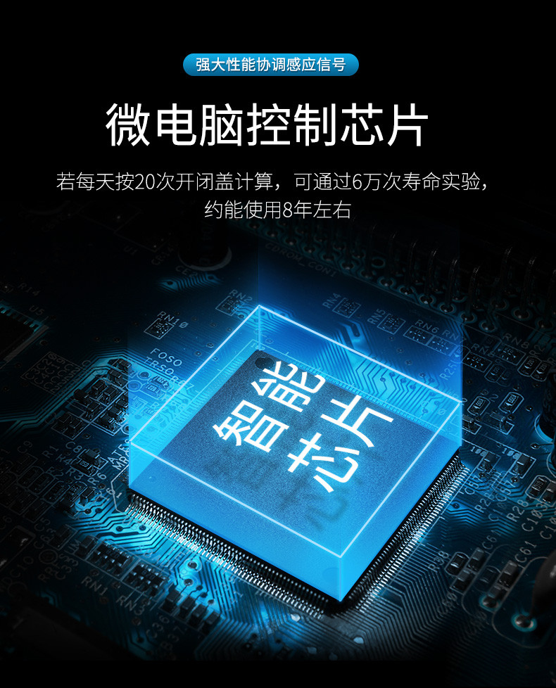 百家好世 智能感应垃圾桶家用全自动分类带盖大号翻盖垃圾篓卫生间纸篓电动感应垃圾筒 D型白色8L