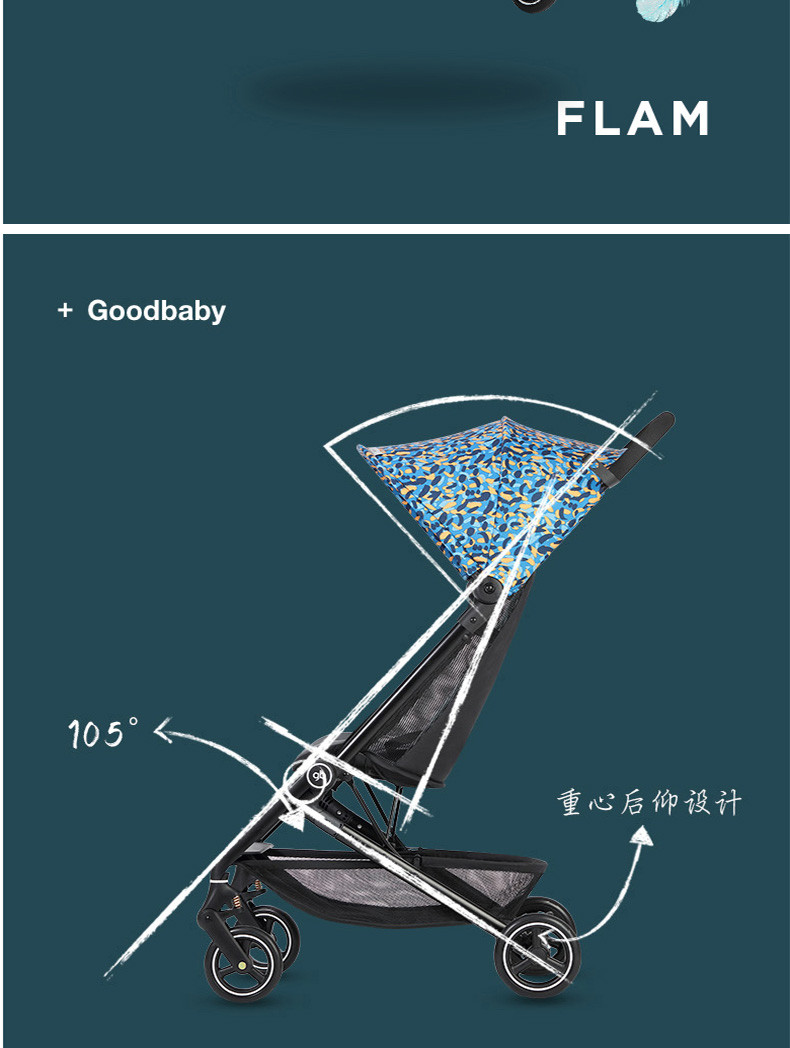 好孩子/gb 好孩子婴儿车轻便折叠新品可登机四轮推车蝉翼FLAMD327