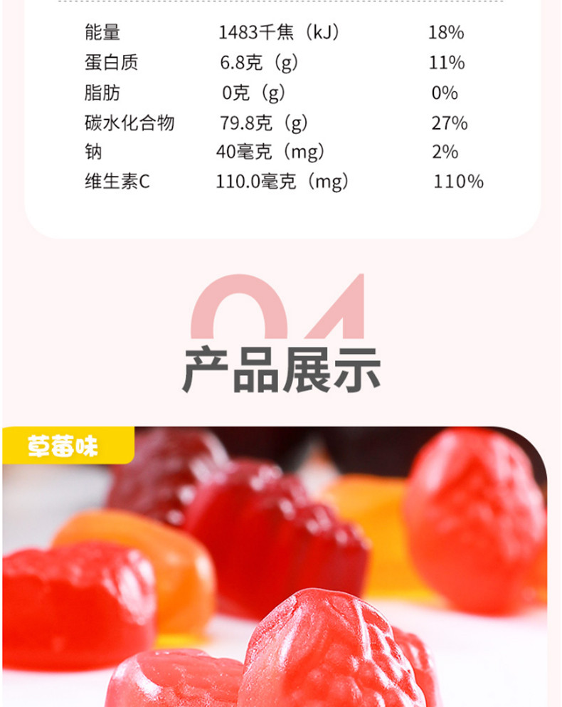 蜡笔小新  鲜Q软糖60g*5袋零食软糖儿童橡皮糖果 网红小吃休闲食品