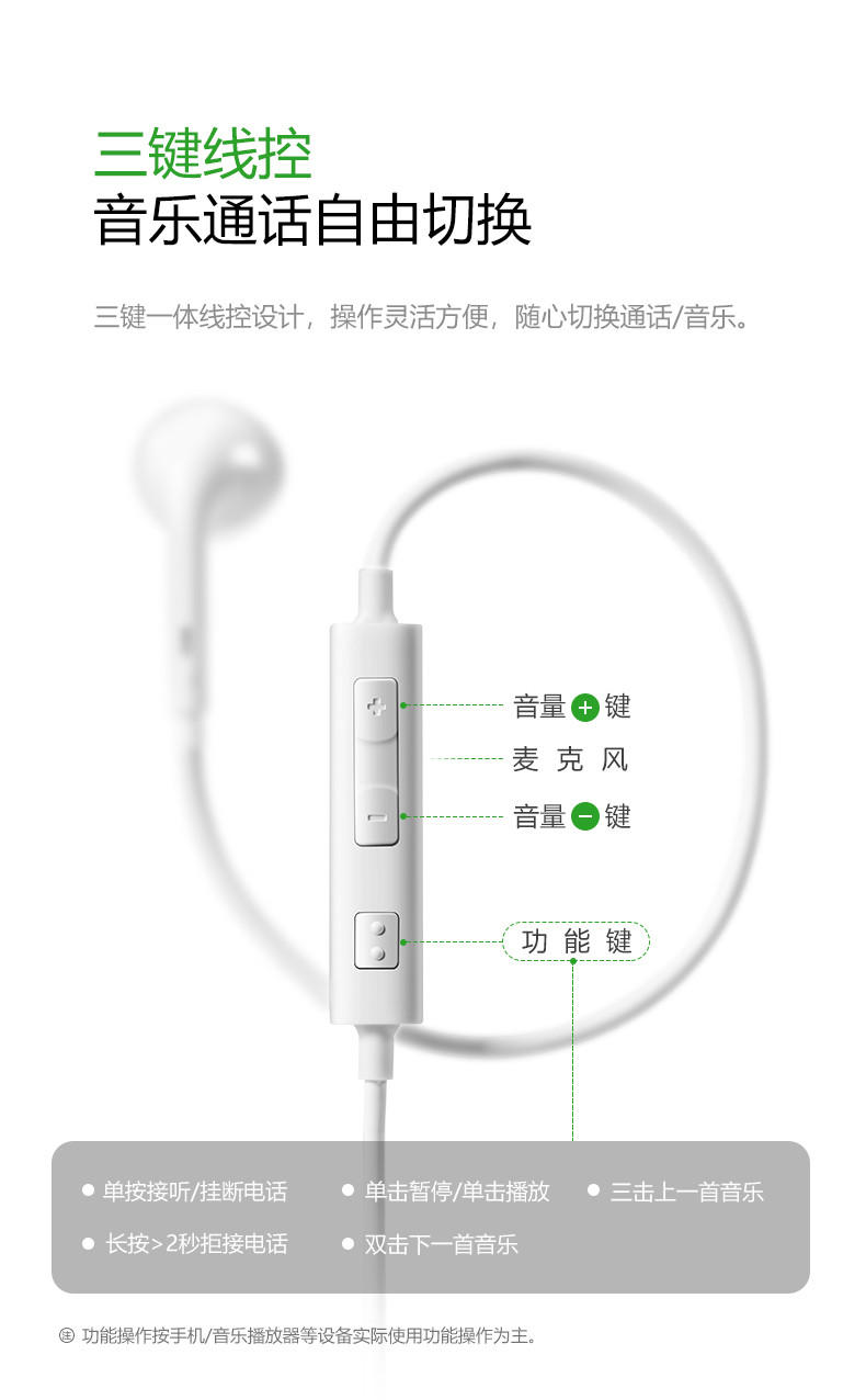 公牛(BULL) 原装正品纯音耳机半入耳式 降噪圆孔耳塞 耐用高音质耳机 HWA321