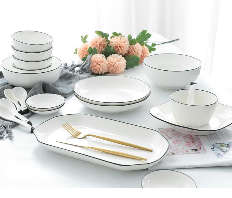 贝瑟斯 碗碟餐具北欧风简约家用29件套装盘勺面碗饭碗汤碗组合